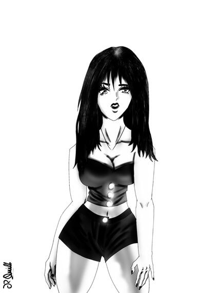 B&amp;W Soft shaded Half body